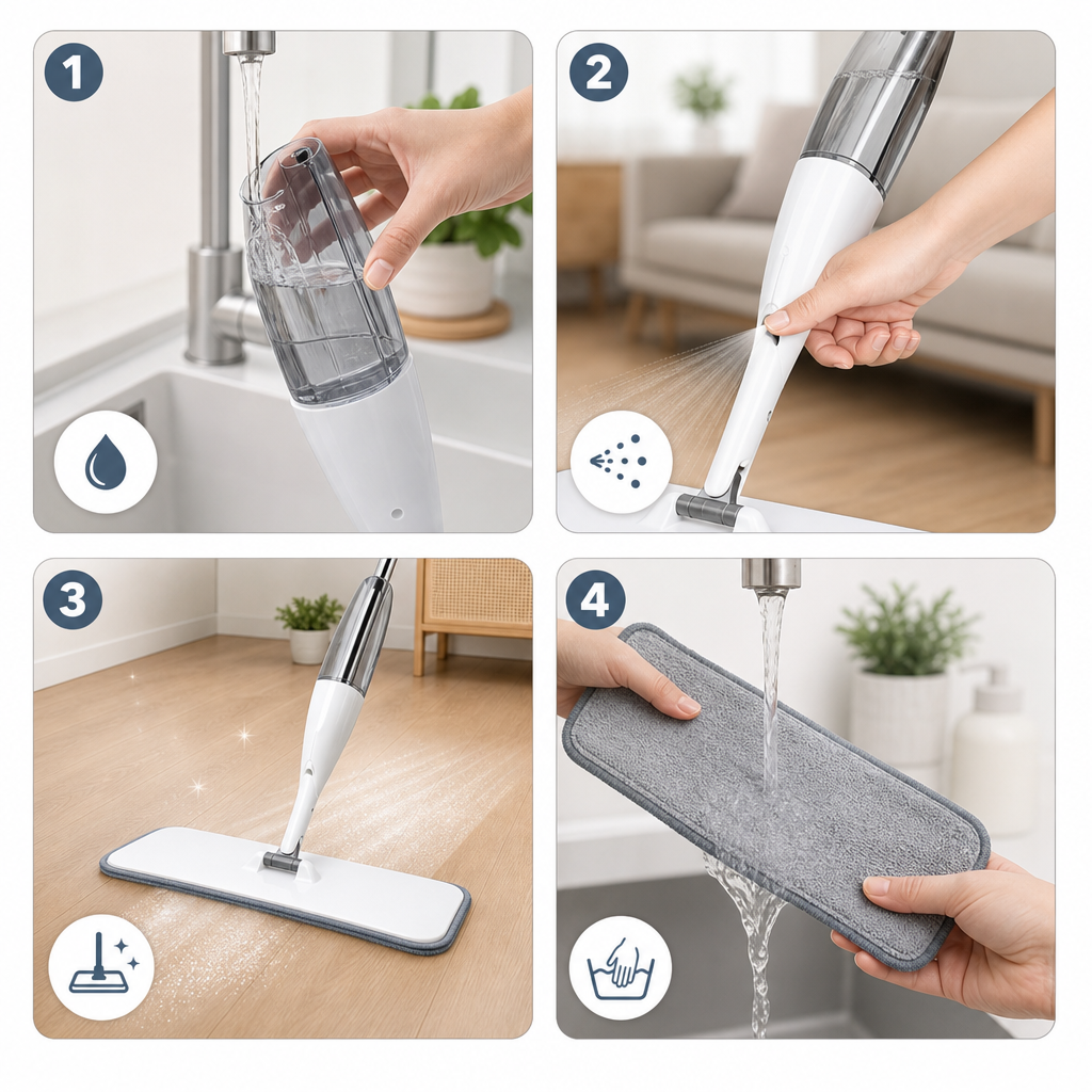 SMART CLEAN SPRAY® MOPA SPRAY TRAPEADOR MICROFIBRA ¡La limpieza de siempre con la practicidad de hoy!