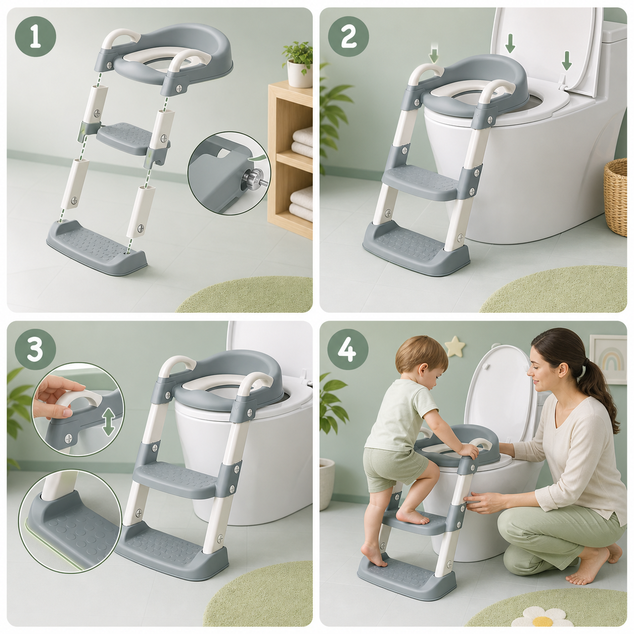 POTTY STEP KIDS® ASIENTO ADAPTADOR ESCALERA PARA INODORO INFANTIL ¡Autonomía y seguridad!