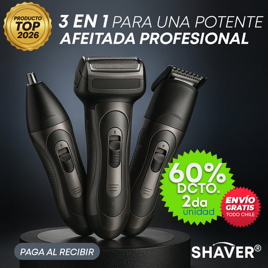 Afeitadora PROFESIONAL SHAVER® Kit 3 en 1 - ¡MÁS POTENCIA INALÁMBRICA!