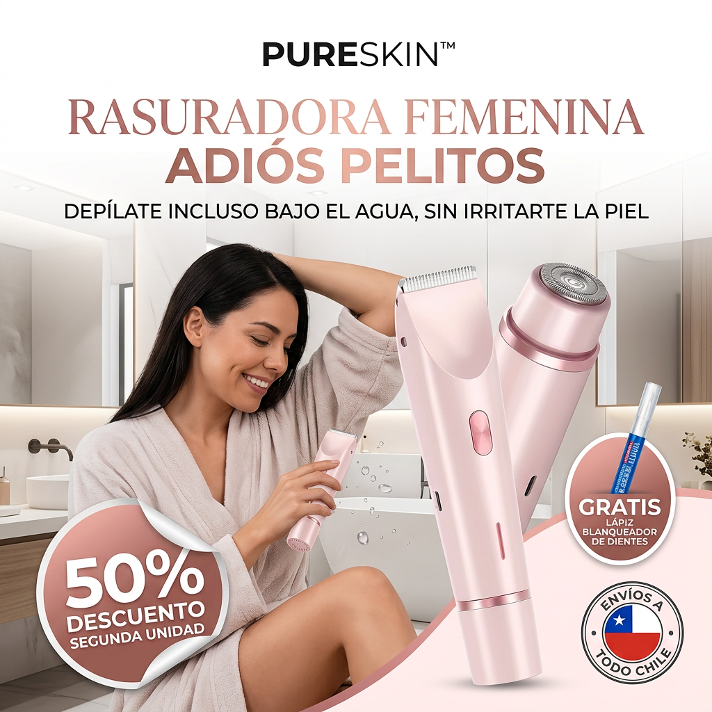 PURESKIN™ RASURADORA FEMENINA ADIÓS PELITOS ¡Depílate incluso en el agua!