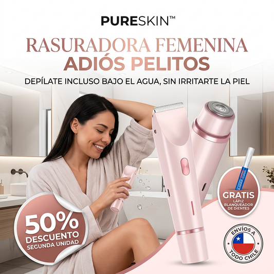 PURESKIN™ RASURADORA FEMENINA ADIÓS PELITOS ¡Depílate incluso en el agua!