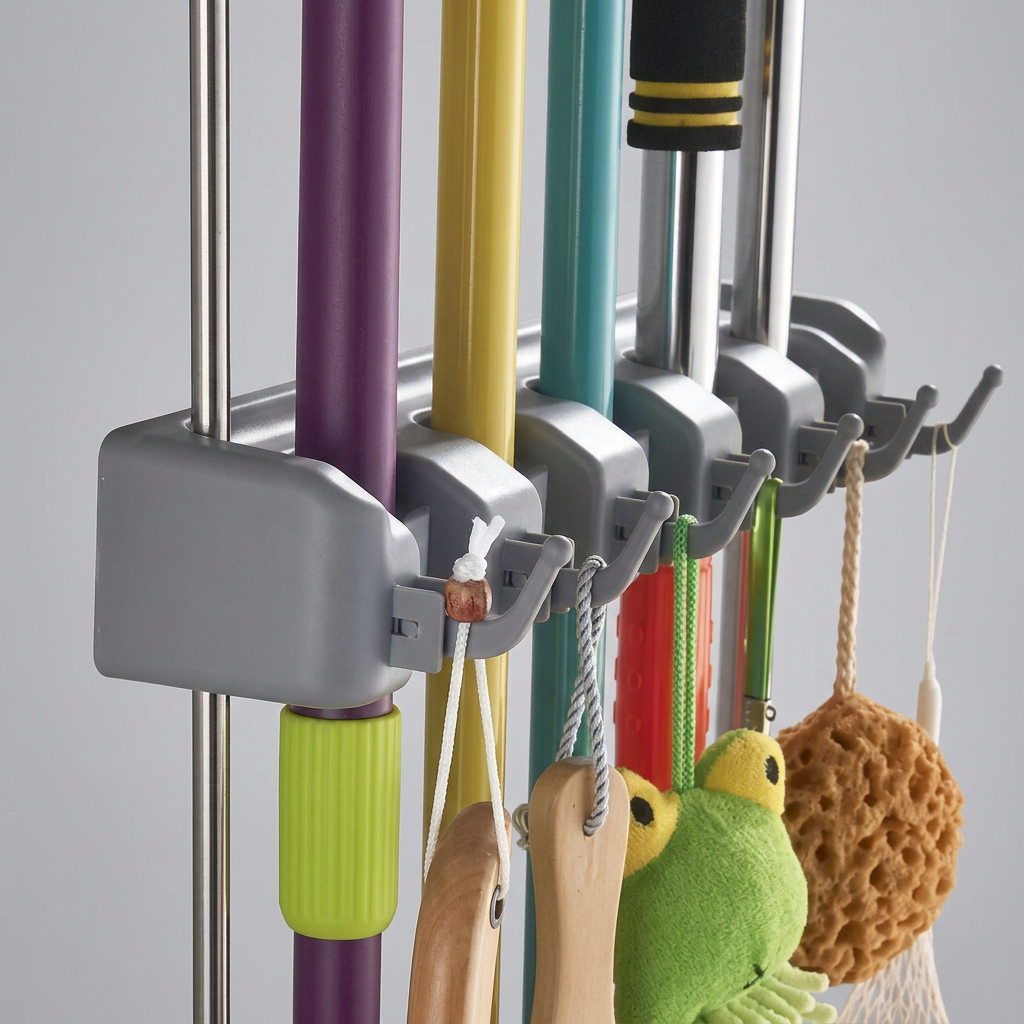 SMART CLEAN WALL® ORGANIZADOR DE ESCOBAS CON GANCHOS ¡Que no te desordene lo que usas para ordenar!