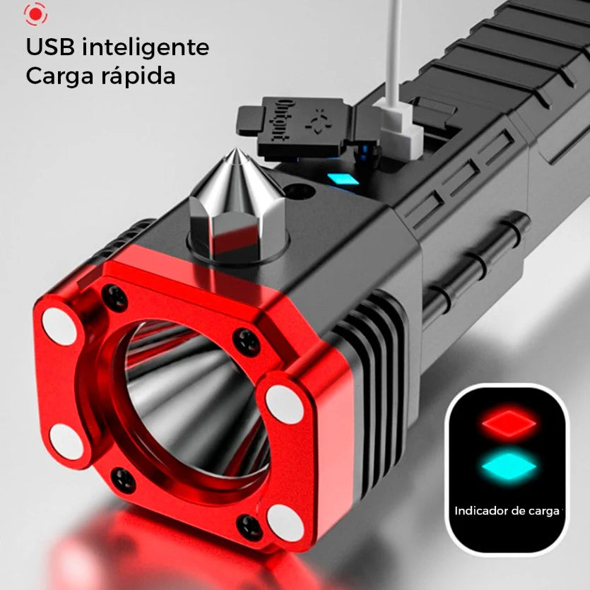 LINTERNA MARTILLO DE SUPERVIVENCIA - ¡Te REGALAMOS EL DOBLE de tu compra!