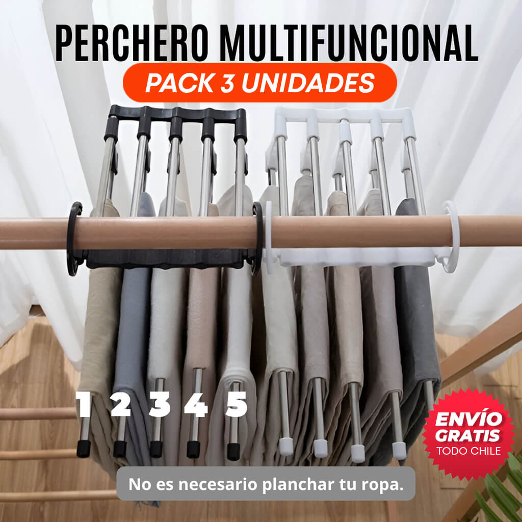¡PACK 3 UNIDADES! Perchero Mágico – Ahorra espacio y gana orden al instante
