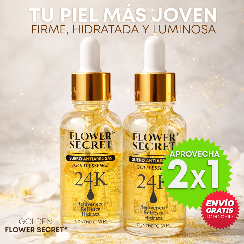 Suero Antiedad GOLDEN FLOWER SECRET® - Nutre y Rejuvenece - ¡APROVECHA EL 2X1!