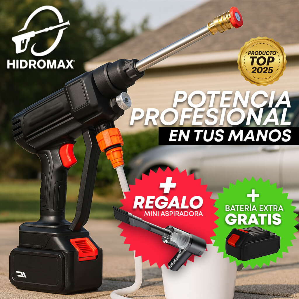 Hidrolavadora Portátil HidroMax® + ¡ASPIRADORA DE REGALO! + BATERÍA EXTRA