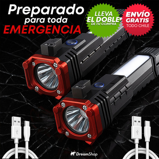 LINTERNA MARTILLO DE SUPERVIVENCIA - ¡Te REGALAMOS EL DOBLE de tu compra!