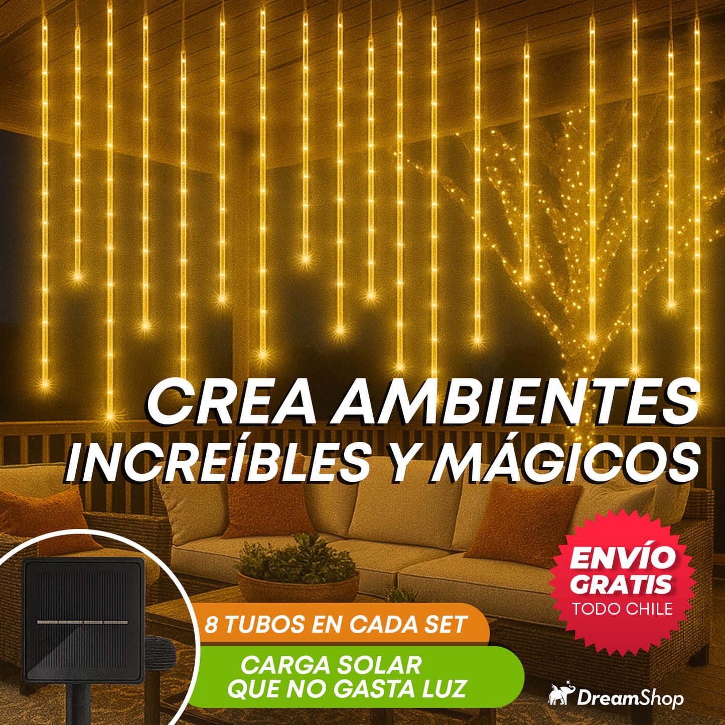Luces de Lluvia LED – Transforma tu hogar en un ambiente mágico en segundos.