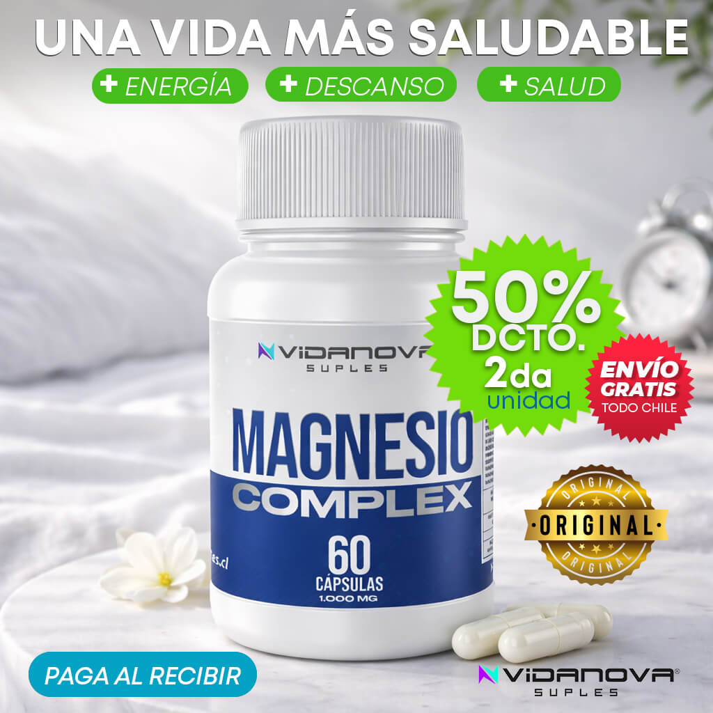 Magnesio VIDANOVA® - Recupera tu Bienestar – Apoyo natural para el descanso, energía y salud de tus huesos.