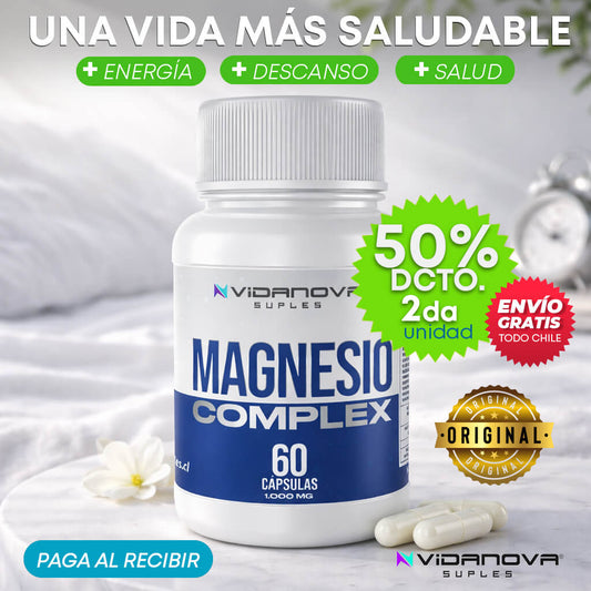 Magnesio VIDANOVA® - Recupera tu Bienestar – Apoyo natural para el descanso, energía y salud de tus huesos.