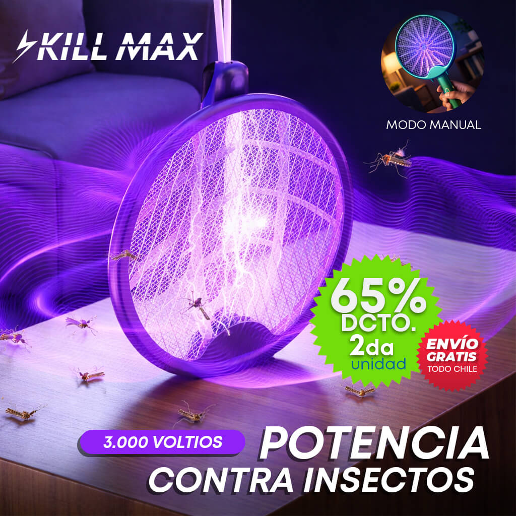 Mata insectos KILL MAX® 3000 V - Elimina moscas y zancudos - ¡Protege tu hogar día y noche!