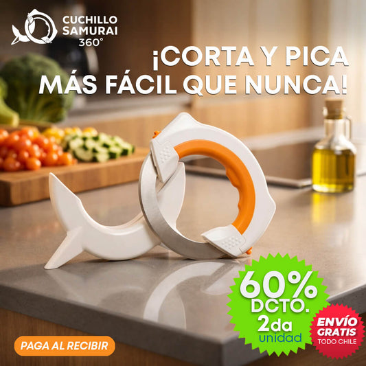 CUCHILLO CIRCULAR SAMURAI 360® ¡CORTA Y PICA COMO UN PROFESIONAL!
