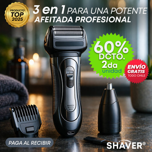 Afeitadora PROFESIONAL SHAVER® Kit 3 en 1 - ¡MÁS POTENCIA INALÁMBRICA!