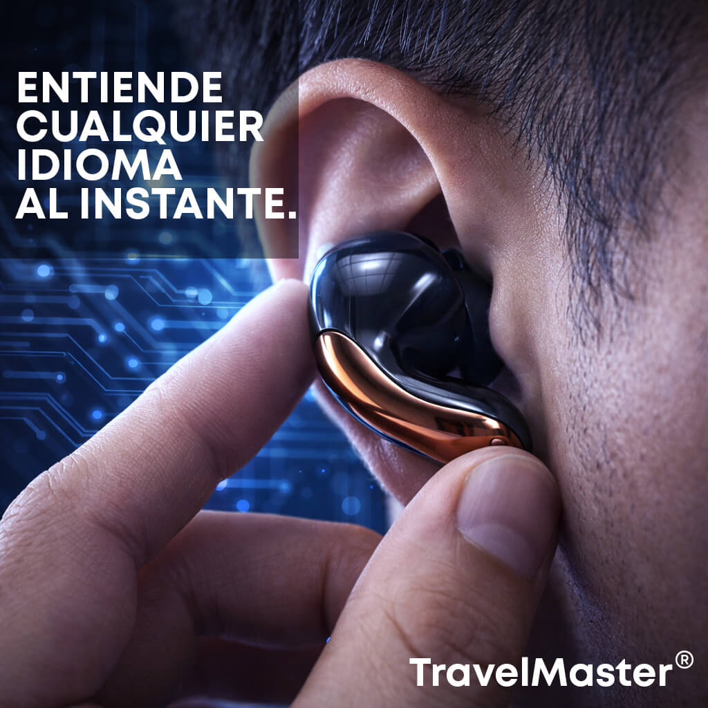 AUDÍFONOS TRADUCTORES Travel Master®- Entiende más de 150 idiomas en tiempo real.