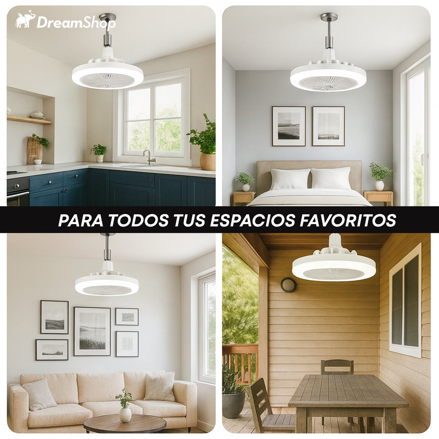 Ventilador Luz LED con Aromatizante - ¡Tu casa iluminada y fresca!
