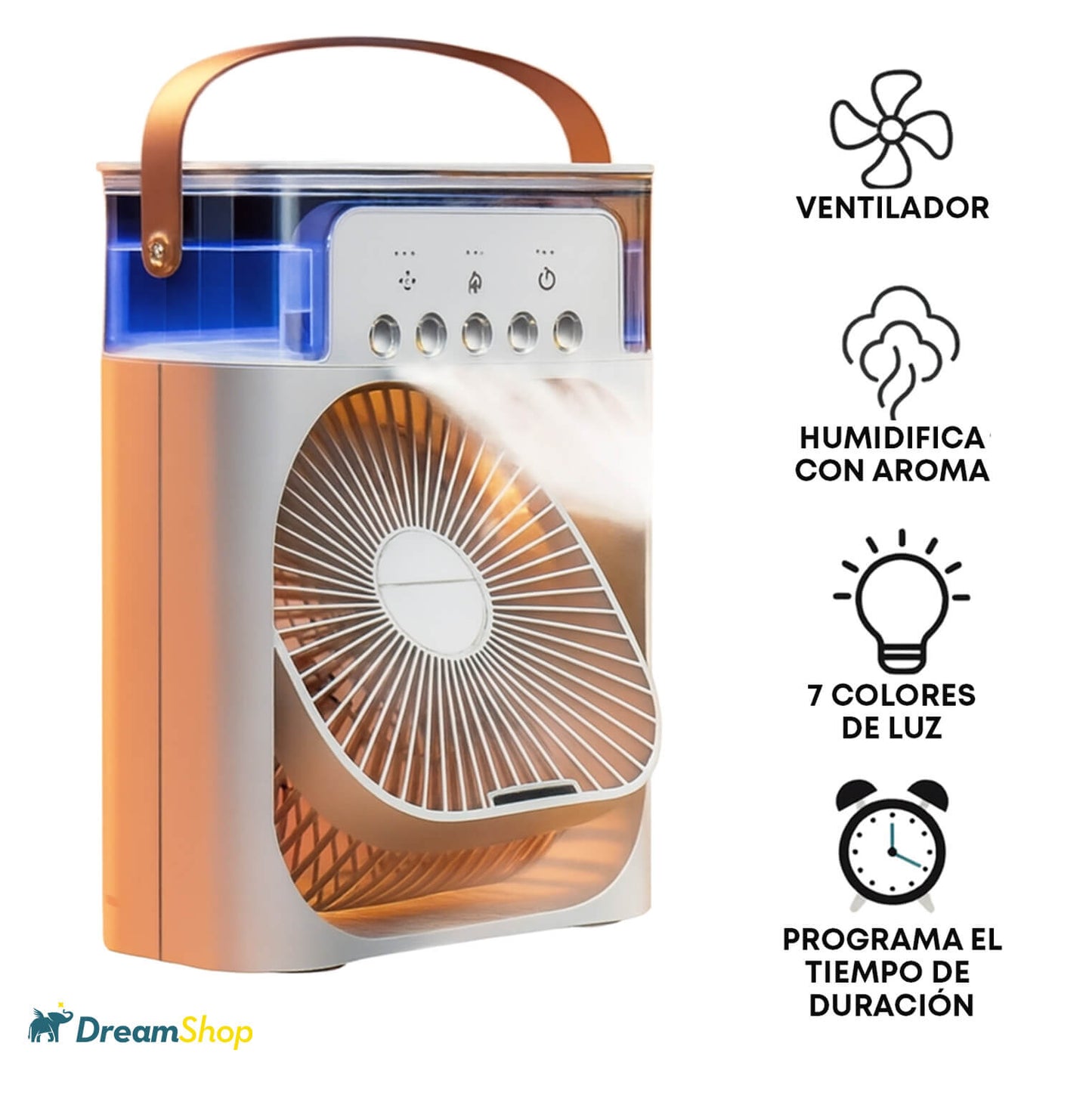 VENTILADOR HUMIDIFICADOR ¡Refresca y aromatiza día y noche!
