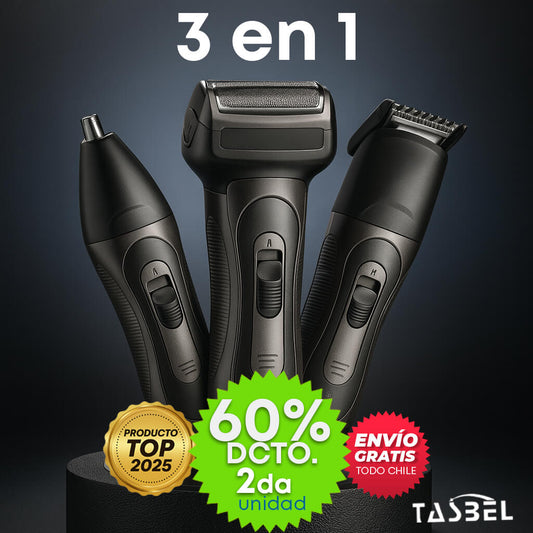 Afeitadora PROFESIONAL TASBEL® Kit 3 en 1 - ¡MÁS POTENCIA INALÁMBRICA!