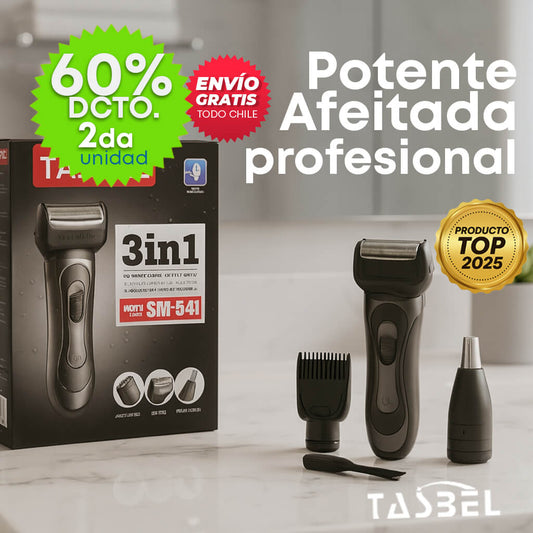 Afeitadora PROFESIONAL TASBEL® Kit 3 en 1 - ¡MÁS POTENCIA INALÁMBRICA!