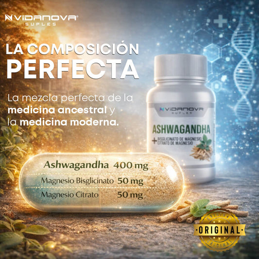 ASHWAGANDHA VIDANOVA® - La medicina ancestral para un sueño profundo y una vida sin estrés.
