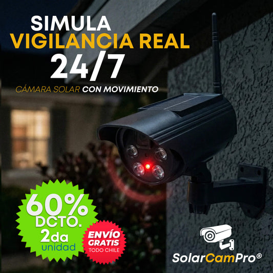 SOLAR CAM PRO® – Simula Vigilancia Real con movimiento