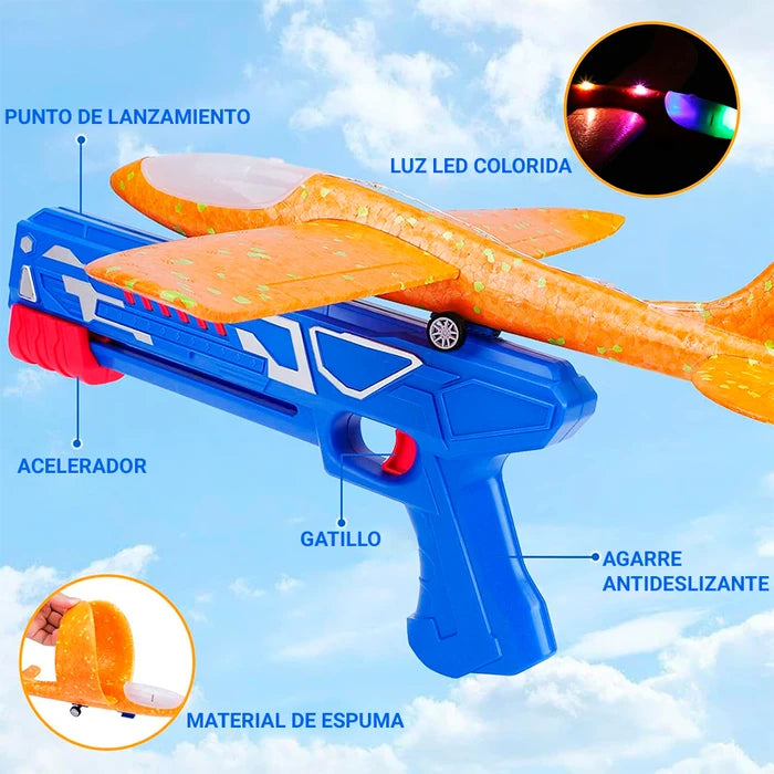 PISTOLA LANZA AVIONES – Horas de diversión despegando al instante.