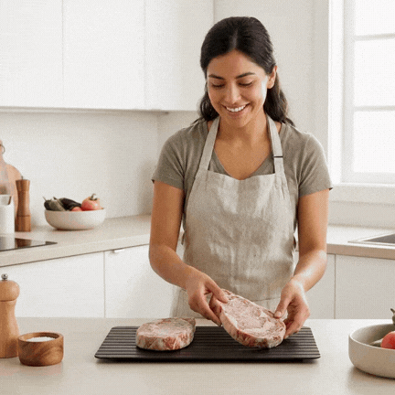 DEFROST CHEF PRO® TABLA DESCONGELANTE RÁPIDA ¡Descongela sin arruinar el sabor!