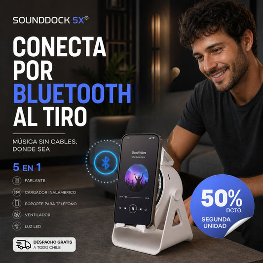 SOUNDDOCK 5X® PARLANTE INDUCCIÓN ¡5 EN 1 - LO POSAS Y AMPLIFICA AUTOMÁTICO!