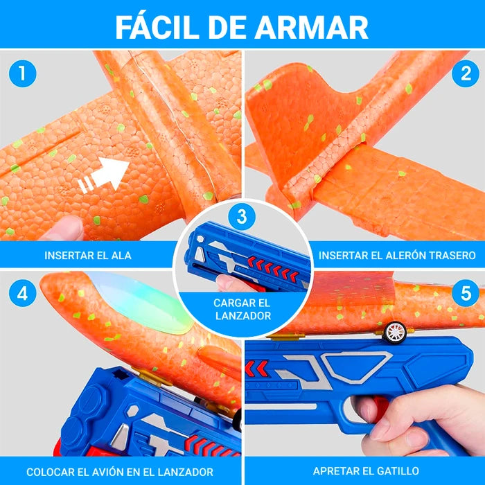 PISTOLA LANZA AVIONES – Horas de diversión despegando al instante.