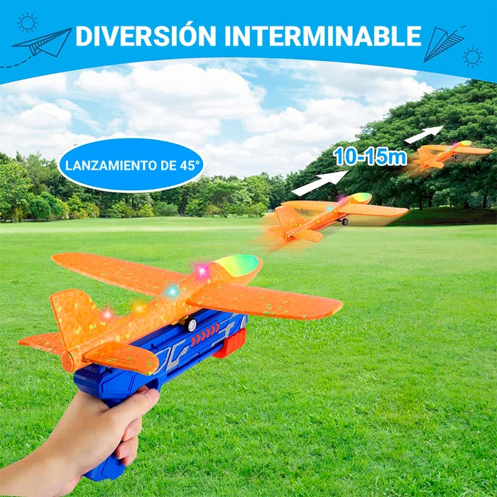 PISTOLA LANZA AVIONES – Horas de diversión despegando al instante.