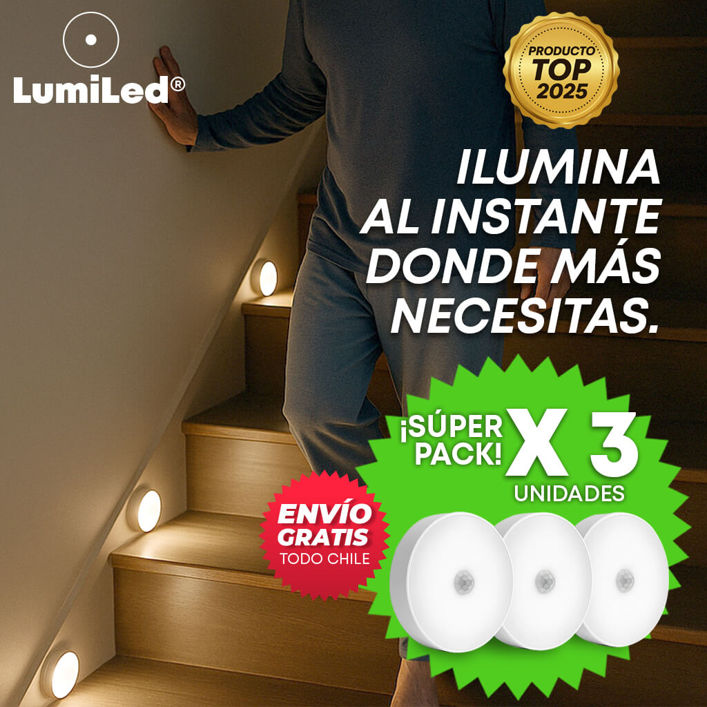 Pack X3 lámparas LumiLed® - ¡Luz automática para noches más seguras!