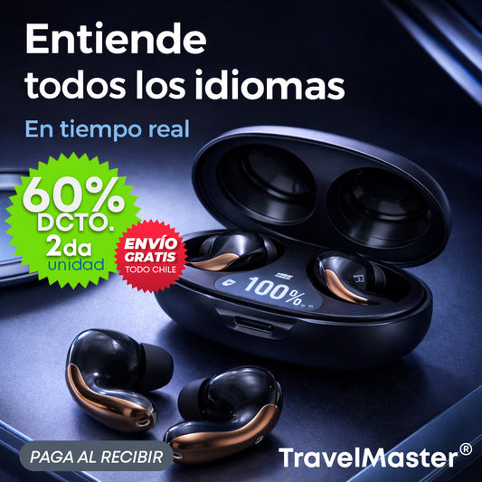 AUDÍFONOS TRADUCTORES Travel Master®- Entiende más de 150 idiomas en tiempo real.