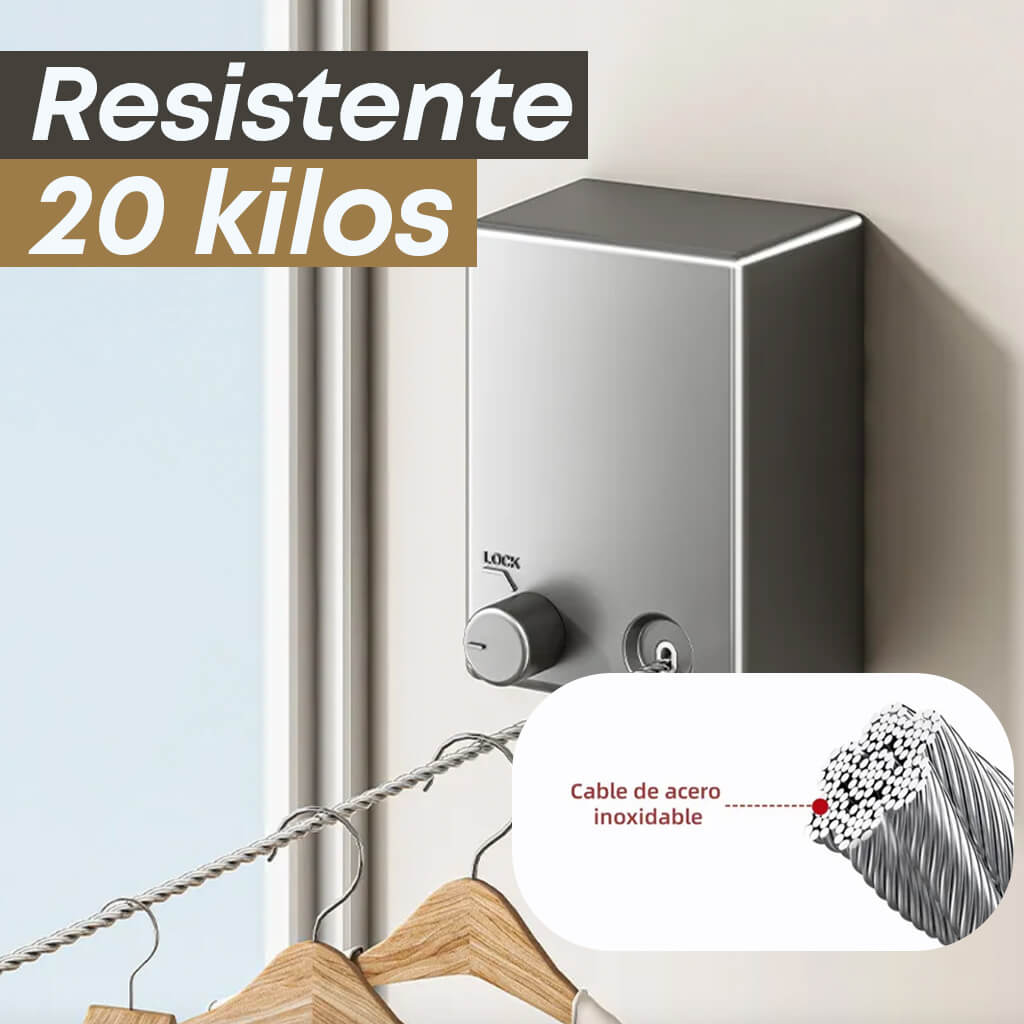 TENDEDERO RETRÁCTIL – Cuelga tu ropa sin desordenar.