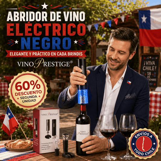 VINO PRESTIGE® KIT ABRIDOR DE VINO RECARGABLE ¡El mejor ritual de este 18!
